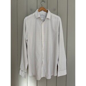 Mizzen+Main Leeward Performance Dress Shirt XL Trim Fit Stretch Windowpane